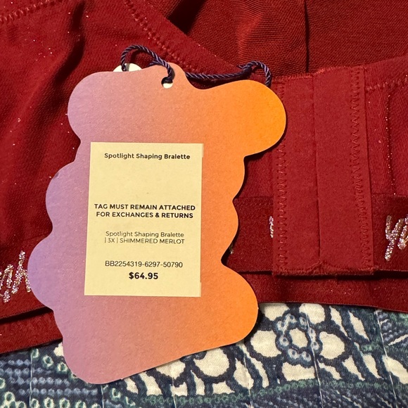 Yitty Spotlight Shaping Bralette Red Sparkle NWT 3X - Picture 2 of 2